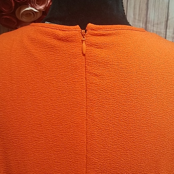 Taylor orange and white flared dress - Picture 5 of 8